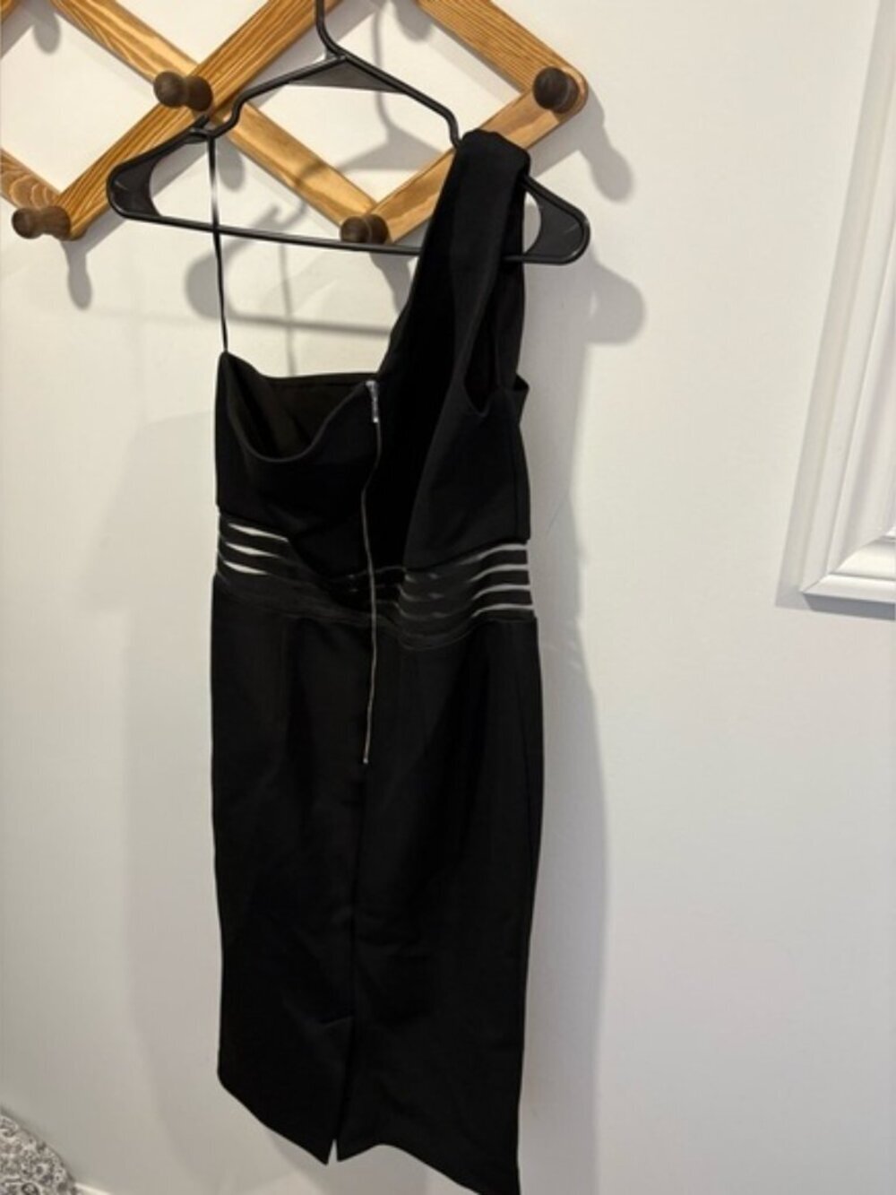 NICHOLAS Black One Shoulder Bandage Dress Size 10 | Bodycon Cocktail Party EUC - Picture 4 of 9
